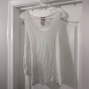 Johnny Was White Lace Tank Top